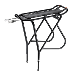 IBERA - Pannier Rack - Pak Rak - Alloy Rear Carrier - Black W/Clip-On Bag Mount & Splash Guard For Touring