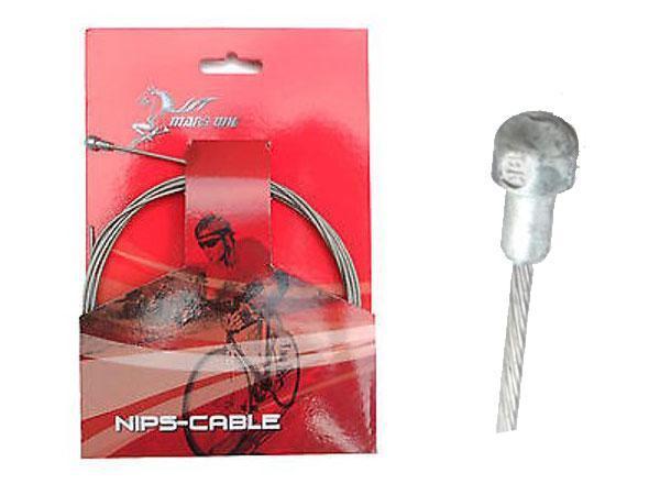 MARS ONE Brake Inner Cable - Road - Slick Stainless - 1.5mm X 1.7m - Nipple 6mm X 11mm - Sram / Shimano