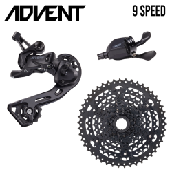 MICROSHIFT Groupset - ADVENT MTB 1x9 Speed 11-42T - SL-M8195-R Xpress Trigger Shifter - RD-M6195M Rear Derailleur - CS-H093 Cassette