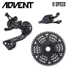 MICROSHIFT Groupset - ADVENT MTB 1x9 Speed 11-46T - SL-M9295-R Shifter - RD-M6195L Rear Derailleur - CS-H093 Cassette