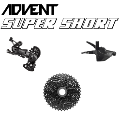 MICROSHIFT Groupset - ADVENT Super Short MTB 1x9 Speed 11-38T - SL-M6195-R Trigger Pro Shifter - RD-M6195S Short Rear Derailleur - CS-H093 Cassette