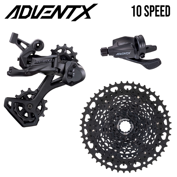 MICROSHIFT Groupset - ADVENT X MTB - 1x10 Speed 11-48T - Trail Pro Shifter SL-M9605-R / Rear Derailleur RD-M6205AM / Cassette CS-H104 Steel