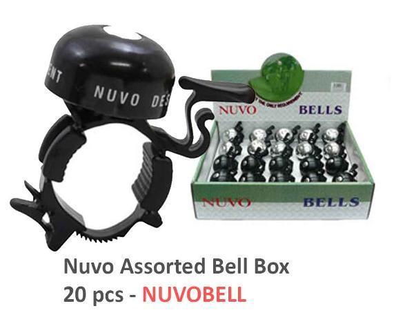 NUVO Bell - 20PCS/BOX - 19.2mm - 31.8mm,20xBLACK Alloy top with plastic base, Adjustable Strap