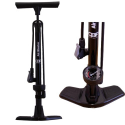 QBP Floor Pump - AIR BLASTER - Alloy Barrel, Steel Base, Mid-Mount 58mm Pressure Gauge, Smart Head - 160 PSI