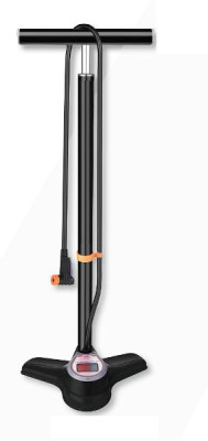 QBP Floor Pump - AIR ELITE DIGITAL TRACK PUMP - Alloy Barrel, Handle, Shaft & Base, High Pressure Head - Digitial LED Screen & Smart Head