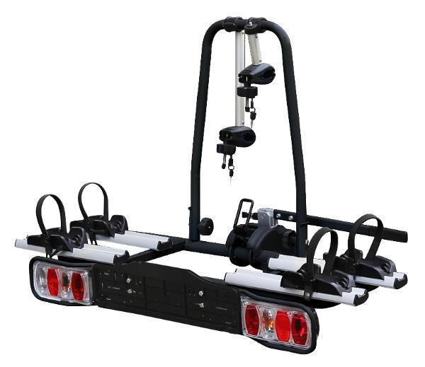 STOWAWAY Bike Carrier Car Rack for E-Bikes - Tow Ball Mount, 2 Bikes, Push/Tilt Lever Design, Max 60kg -Fits up to 2 inch tyres