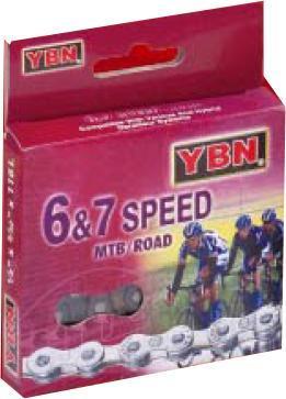 YABAN Chain - 6 & 7 Speed Chain - 1/2 X 3/32 X 116L - Solid Pin & Plate - 7.3mm - Navy/Brown