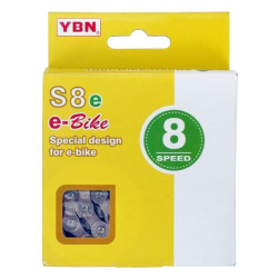 YABAN Chain - 8 Speed E-BIKE - 1/2 X 3/32 - Pin Length 7.3mm Silver/Silver 136L