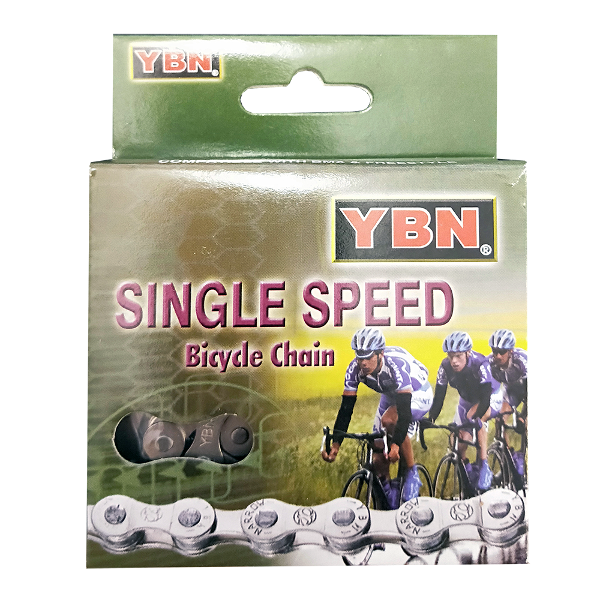 YABAN Chain - Single Speed BMX S410H Heavy Duty - 1/2 X 1/8 - Silver/Silver
