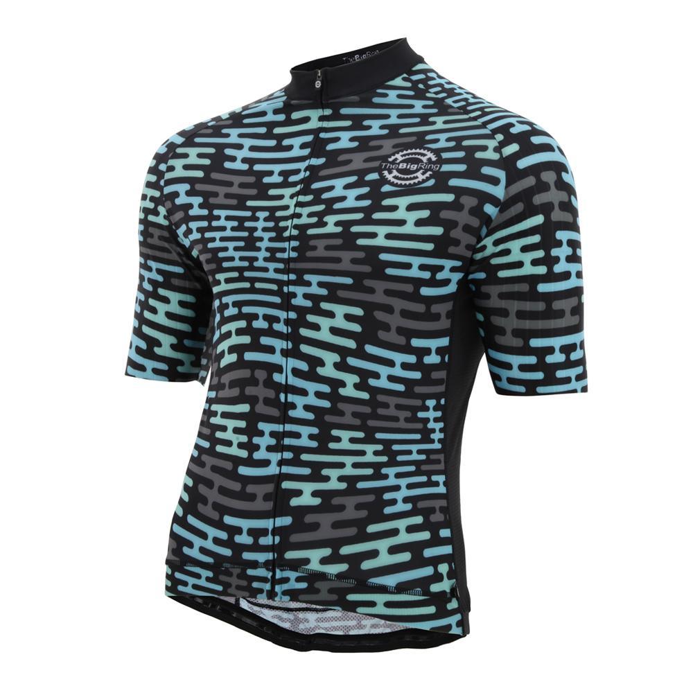 Jersey S/S Big Ring Tarmac Flow Greys/Black/Aqua