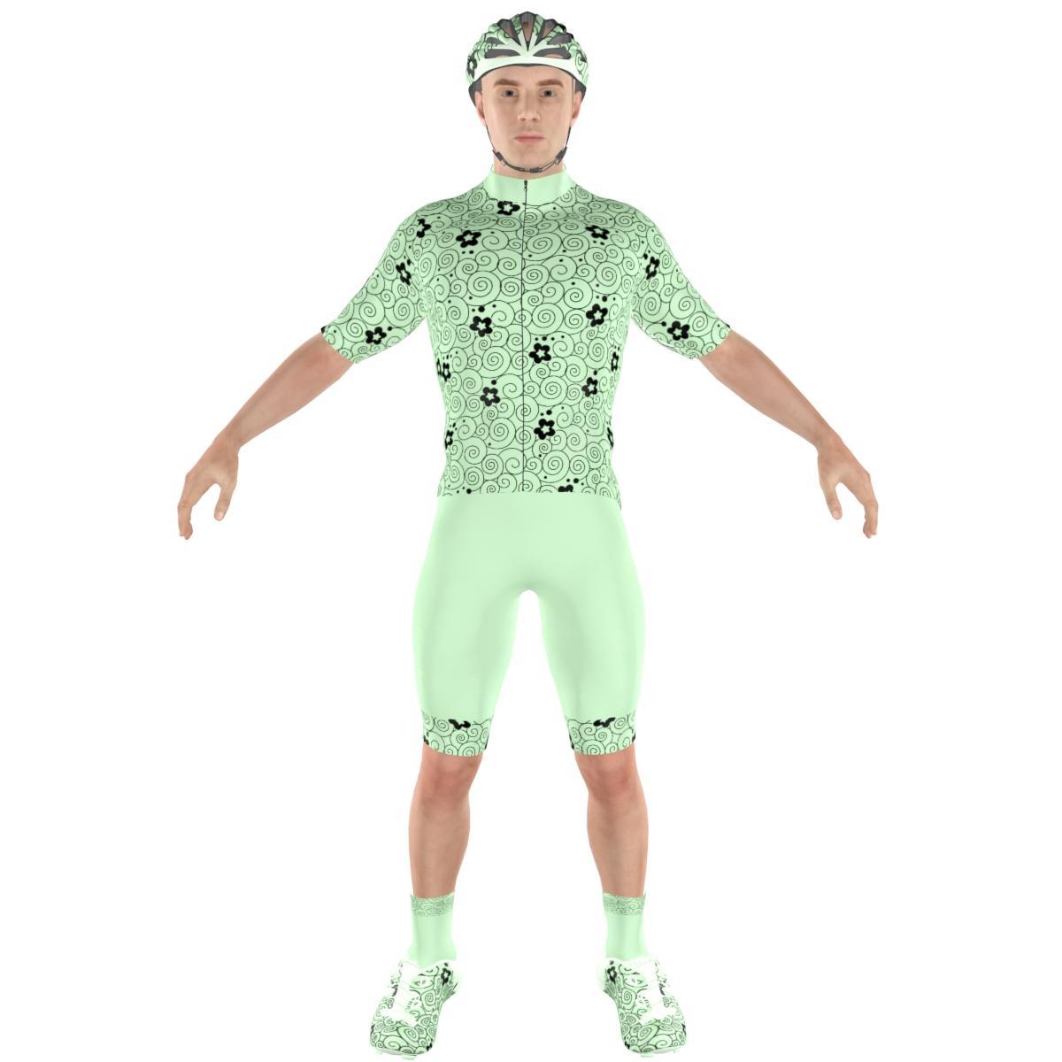 Cycling clothing combo Big Ring Caleb Granny Smith Apple Black Mens-BR5147