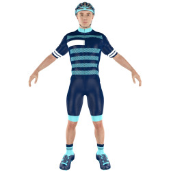 Cycling clothing combo Big Ring Bengal Denim Cyan Mens--BR4014