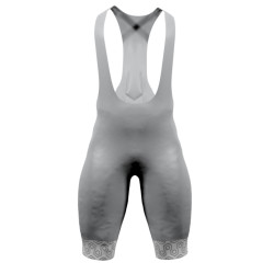 Bibshort Big Ring Waylon White Metallic Silver Mens-BR5161