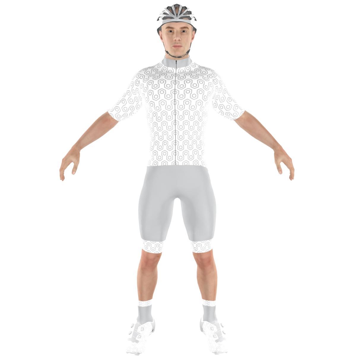 Cycling clothing combo Big Ring Waylon White Metallic Silver Mens-BR5161