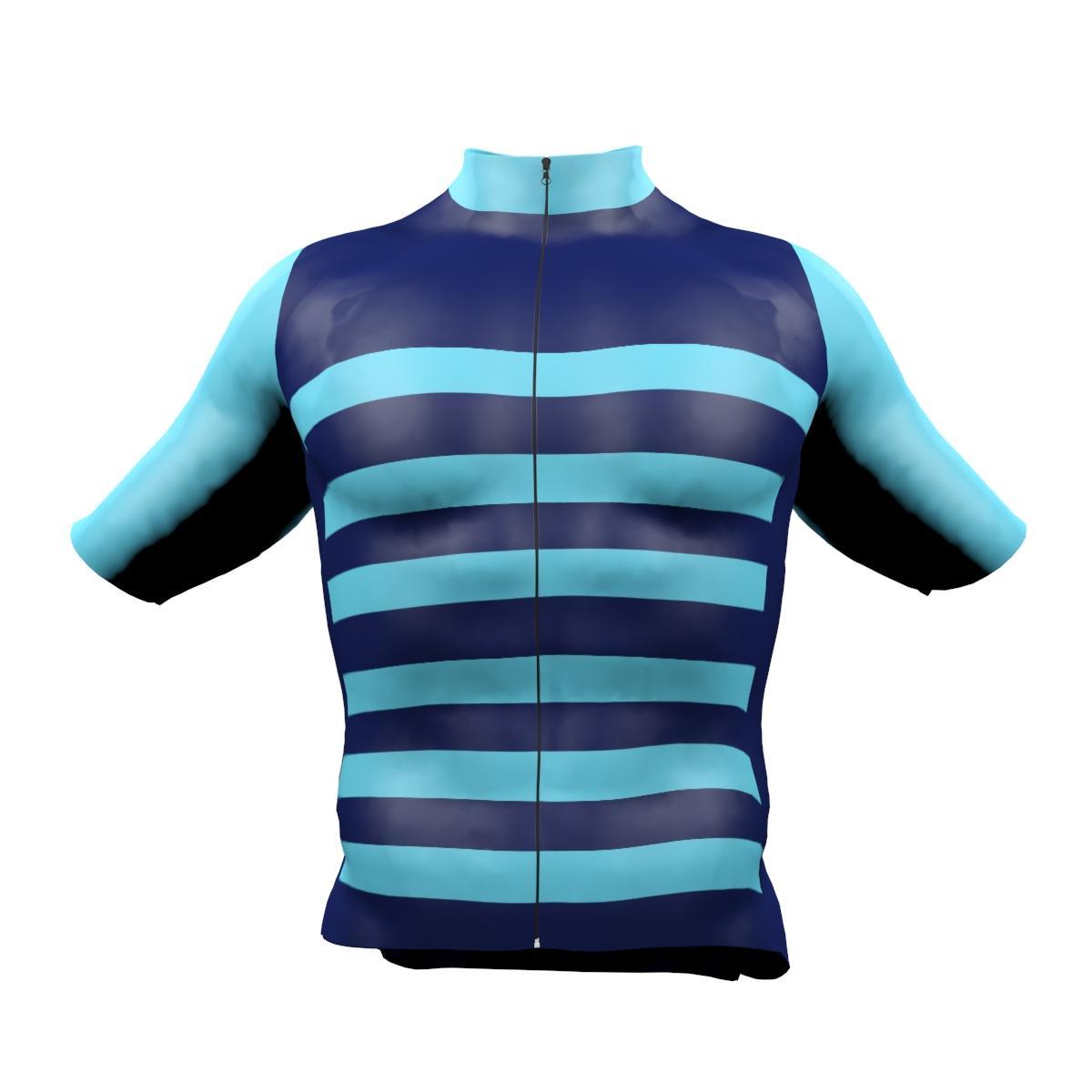 Jersey S/S Big Ring Valentine Cyan Navy BR4009 Mens