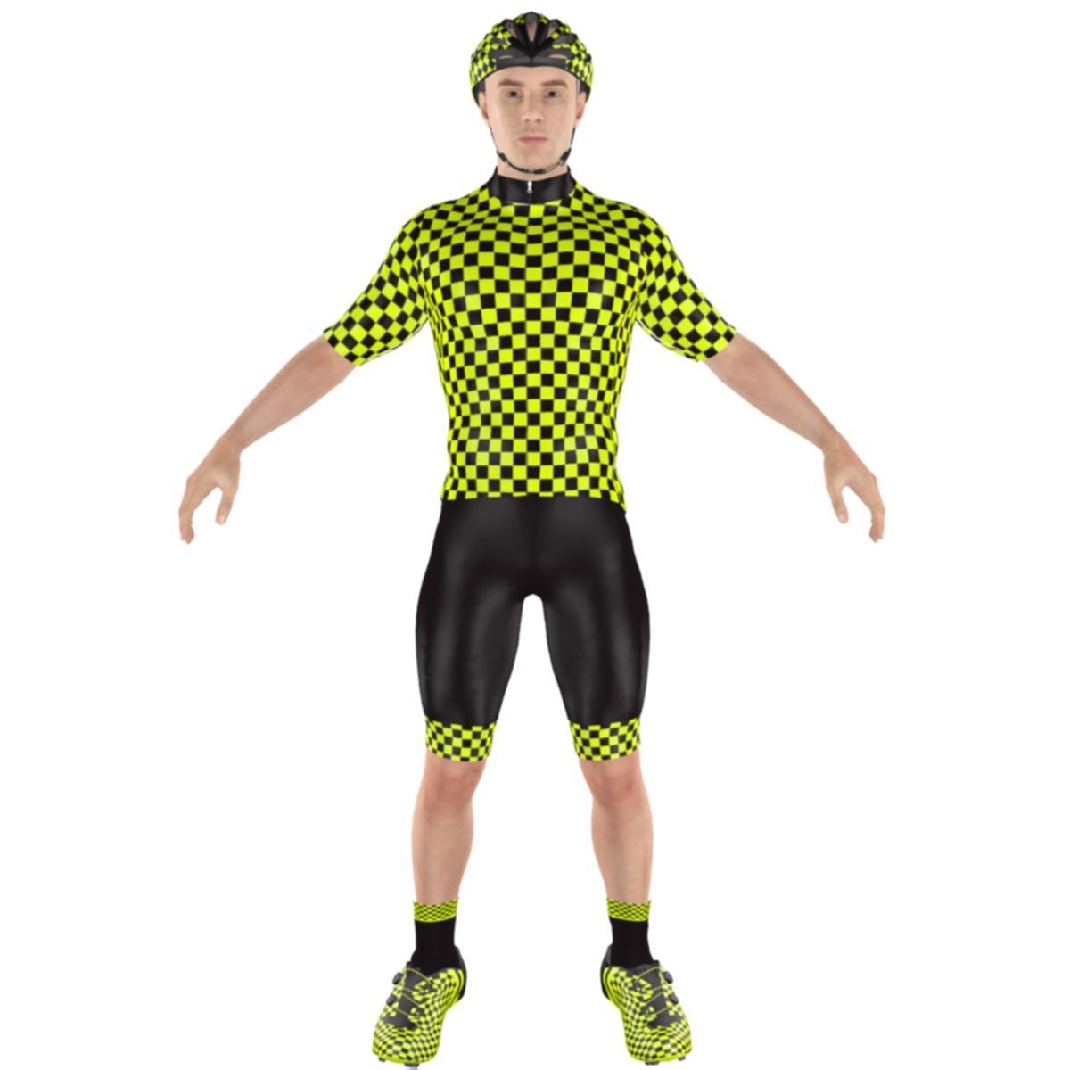 Cycling Clothing Combo Big Ring Atom Acid Green Eerie Black Mens-BR4021