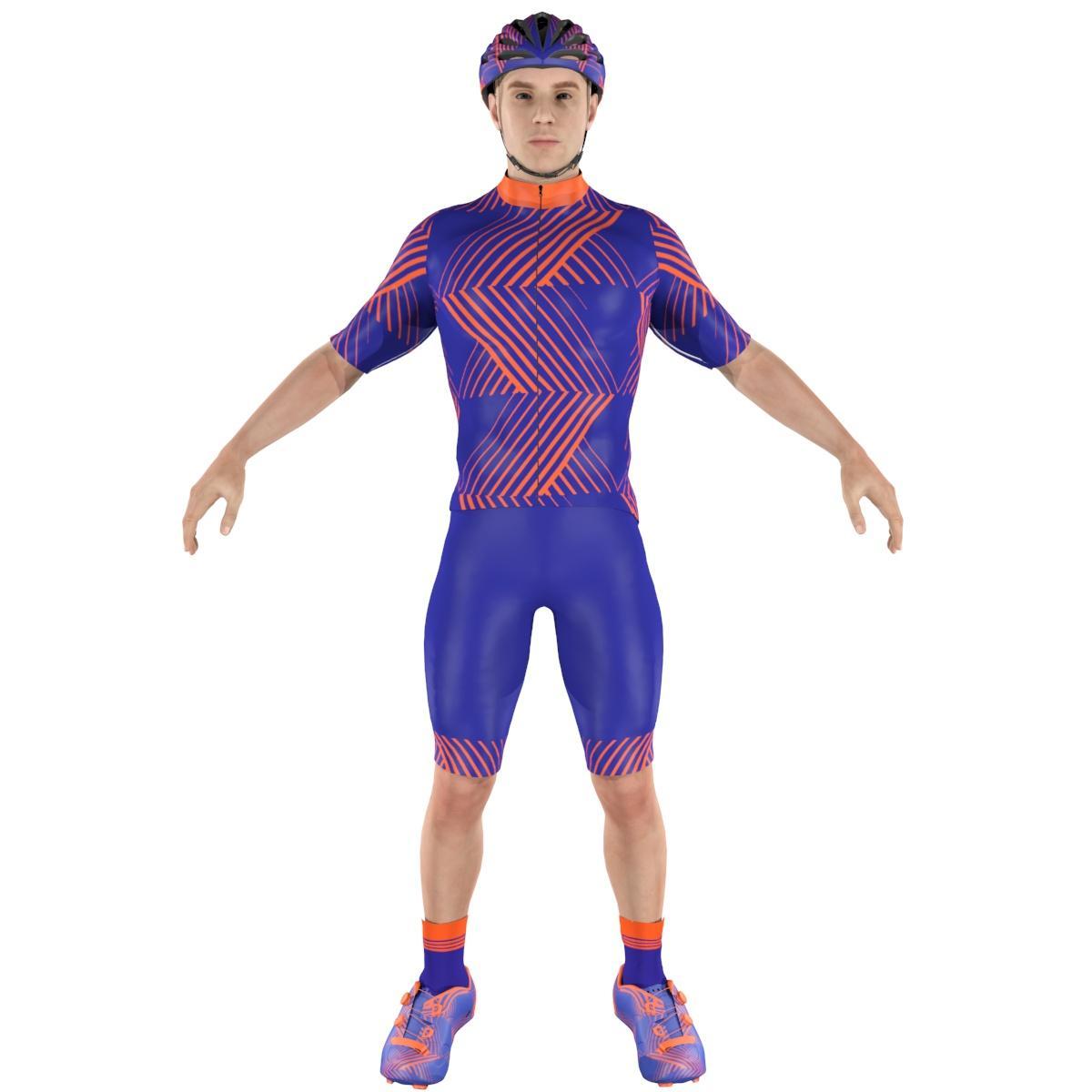 Cycling Clothing Combo Big Ring Bryson Mens St. Patrick's Blue  Flame-BR5194