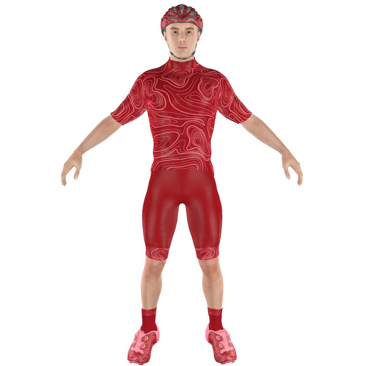 Cycling Clothing Combo Big Ring Lulu Falu Red Light Carmine Pink Mens-BR5025
