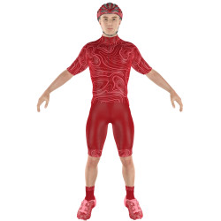 Cycling Clothing Combo Big Ring Lulu Falu Red Light Carmine Pink Mens-BR5025