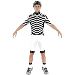 Cycling Clothing Combo Big Ring Maya BLACK WHITE Mens-BR4096