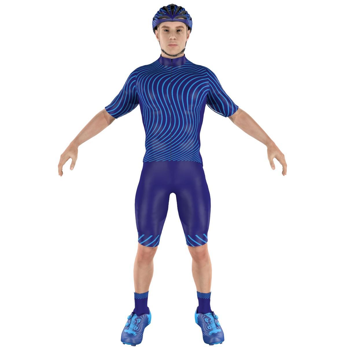 Cycling Clothing Combo Big Ring Muffin Indigo Cyan Cornflower Blue Mens-BR5107