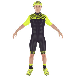 Cycling clothing combo Big Ring Butch Chartreuse Charcoal Mens--BR4119