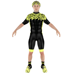 Cycling Clothing Combo Big Ring Monk Maximum Green Yellow Vampire Black Mens-BR4178
