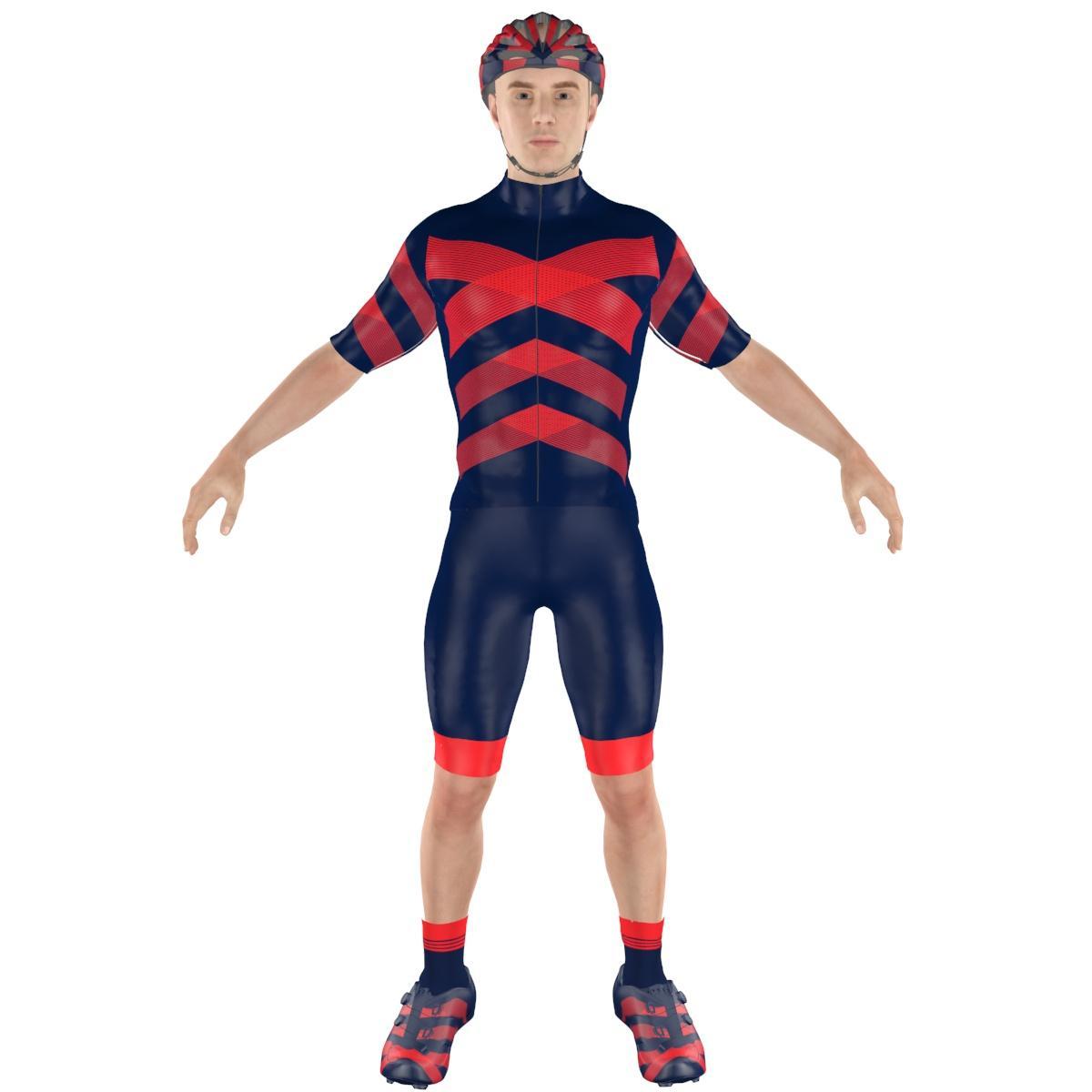 Cycling Clothing Combo Big Ring Hyde Maximum Red Maastricht Blue Mens-BR4085