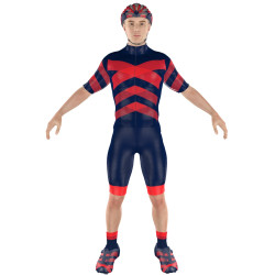 Cycling Clothing Combo Big Ring Hyde Maximum Red Maastricht Blue Mens-BR4085