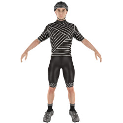 Cycling Clothing Combo Big Ring Eden Eerie Black White Mens-BR5117