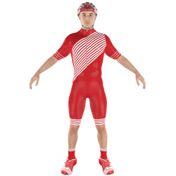 Cycling Clothing Combo Big Ring Jake Upsdell Red White Mens-BR5014