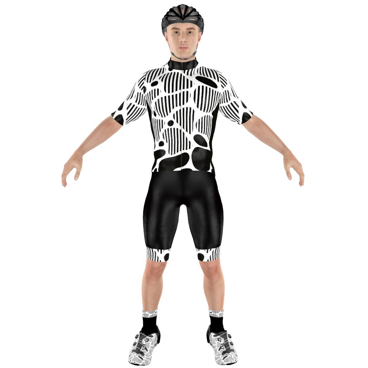 Cycling Clothing Combo Big Ring Mallory Chinese Black White Mens-BR4188