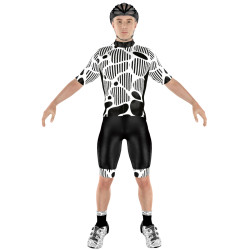 Cycling Clothing Combo Big Ring Mallory Chinese Black White Mens-BR418
