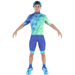 Cycling Clothing Combo Big Ring August Mens Chinese Blue Picton Blue-BR5193