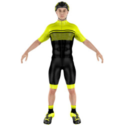 Cycling Clothing Combo Big Ring Wylie Bitter Lemon Black Mens-BR4070