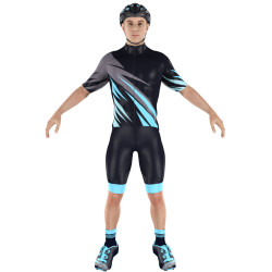 Cycling Clothing Combo Big Ring Owen Maya Blue Eerie Black Mens-BR4001
