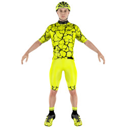 Cycling clothing combo Big Ring Genghis Bitter Lemon Chinese Black Mens-BR4190