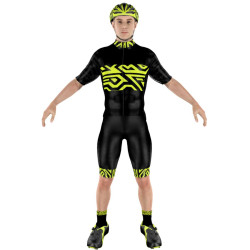 Cycling clothing combo Big Ring Ebbe Vampire Black Acid Green Mens-BR4057