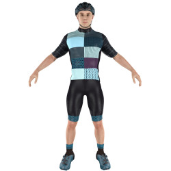Cycling Clothing Combo Big Ring Andre Police Blue Raisin Black Mens-BR4167