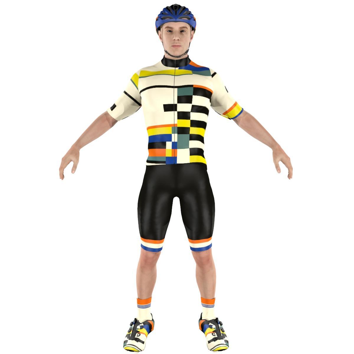 Cycling clothing combo Big Ring Phyllis Dutch White Chinese Black Mens-BR4186