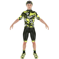 Cycling clothing combo Big Ring Warren Lime White Swamp Green Grey Mens--BR4181
