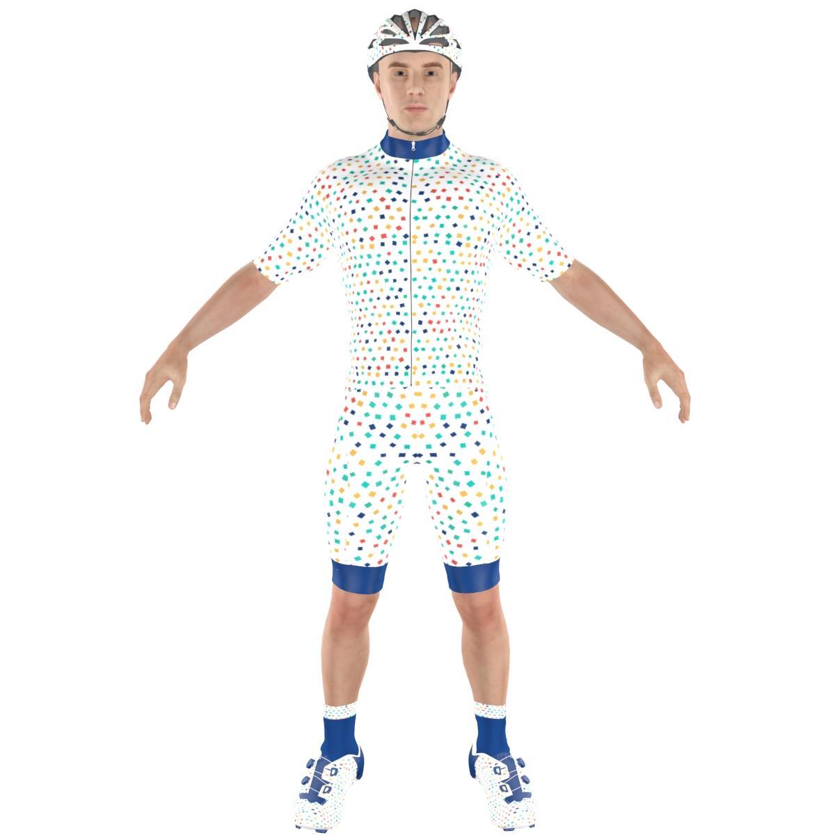 Cycling Clothing Combo  Big Ring Alabaster Mens Indigo (Rainbow)  White-BR5169