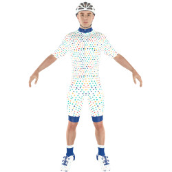 Cycling Clothing Combo Big Ring Alabaster Mens Indigo (Rainbow) White-BR5169