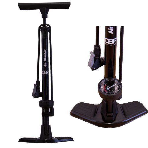 QBP Floor Pump - AIR ATTACK - Alloy Barrel, Plastic Base, Twin Head Valve - 120 PSI