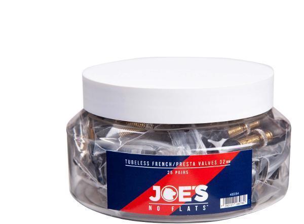 JOES NO-FLATS Presta Valves - 20 PAIR JAR