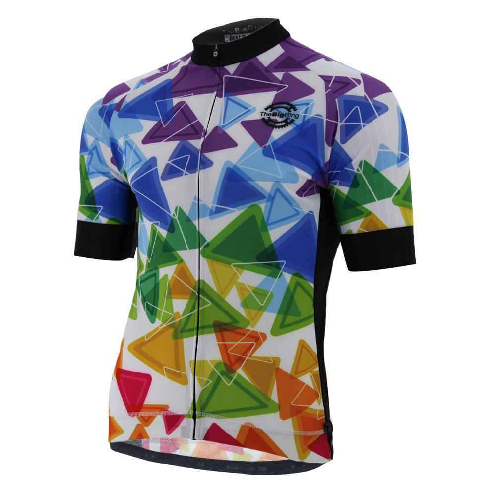 Jersey S/S Big Ring Multi Coloured Triangles